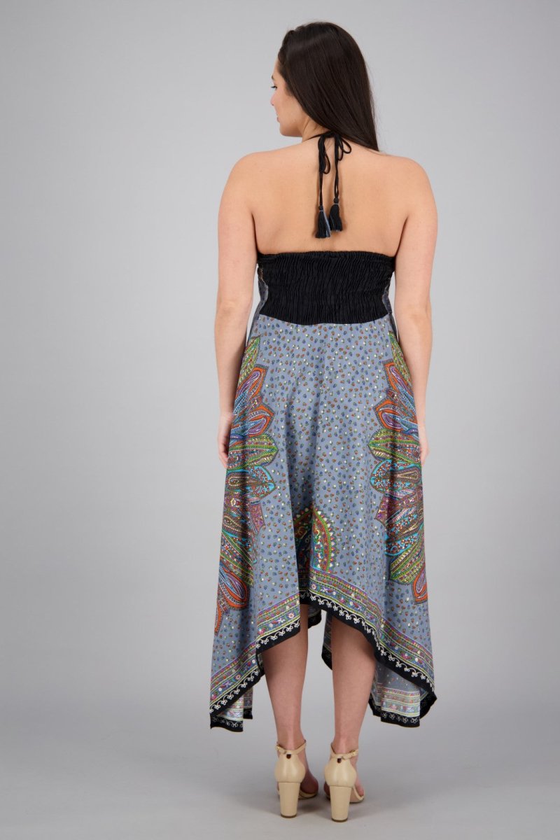 Batik Halter Neck Maxi Dress