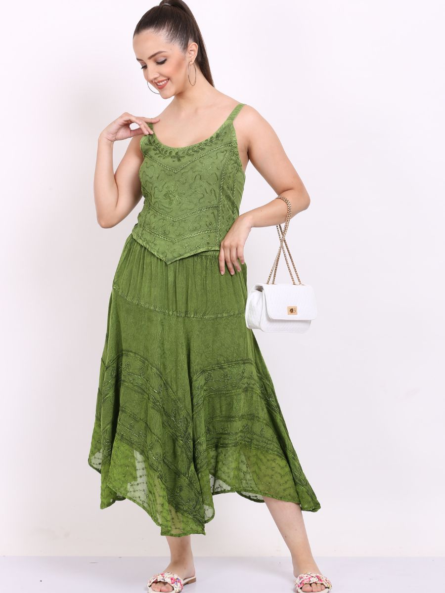 Women’s Boho Embroidered Skirt Pack – 5 Pieces