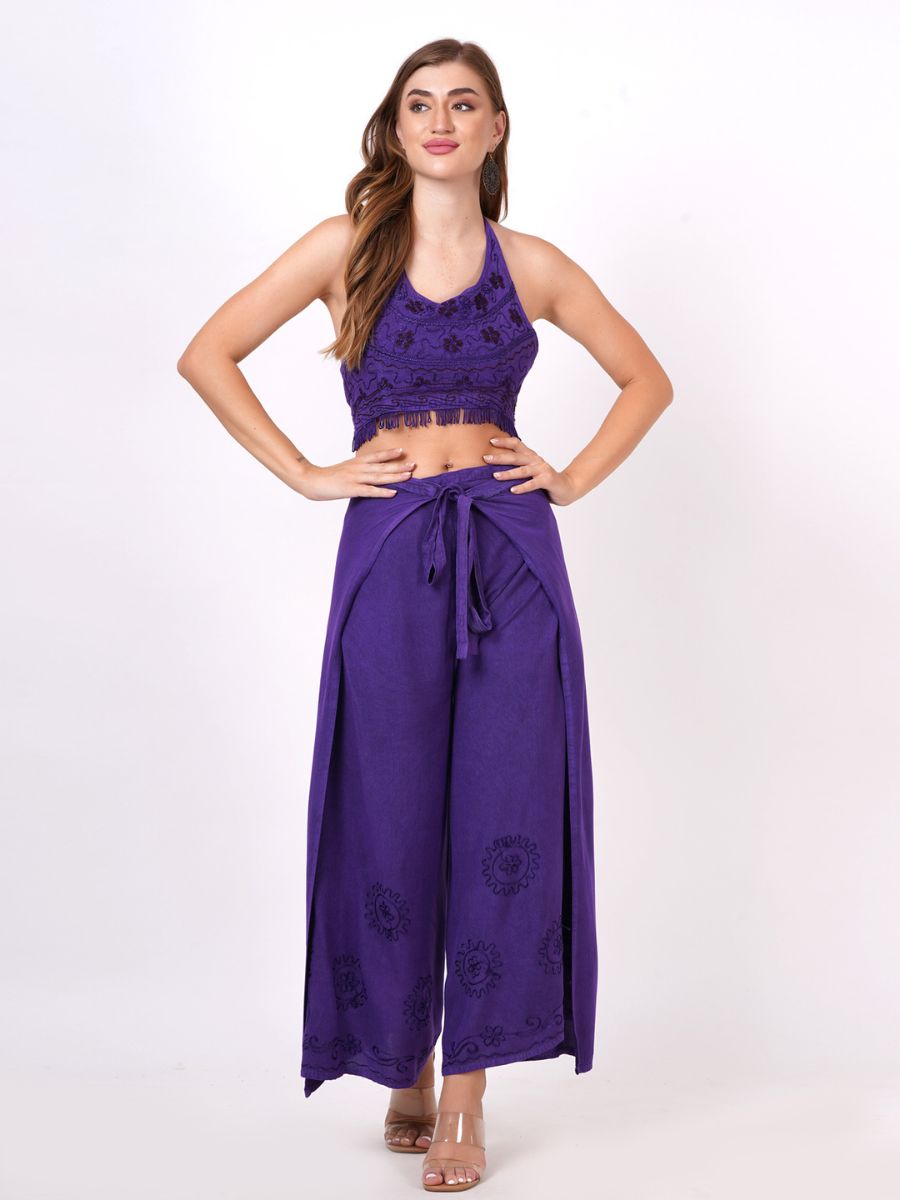 Matching Crop Top & Pants Set