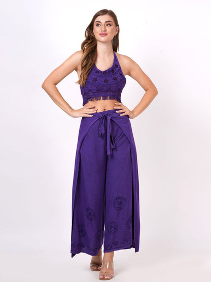 Matching Crop Top & Pants Set