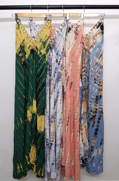 Lurex Pattern Backless Dress