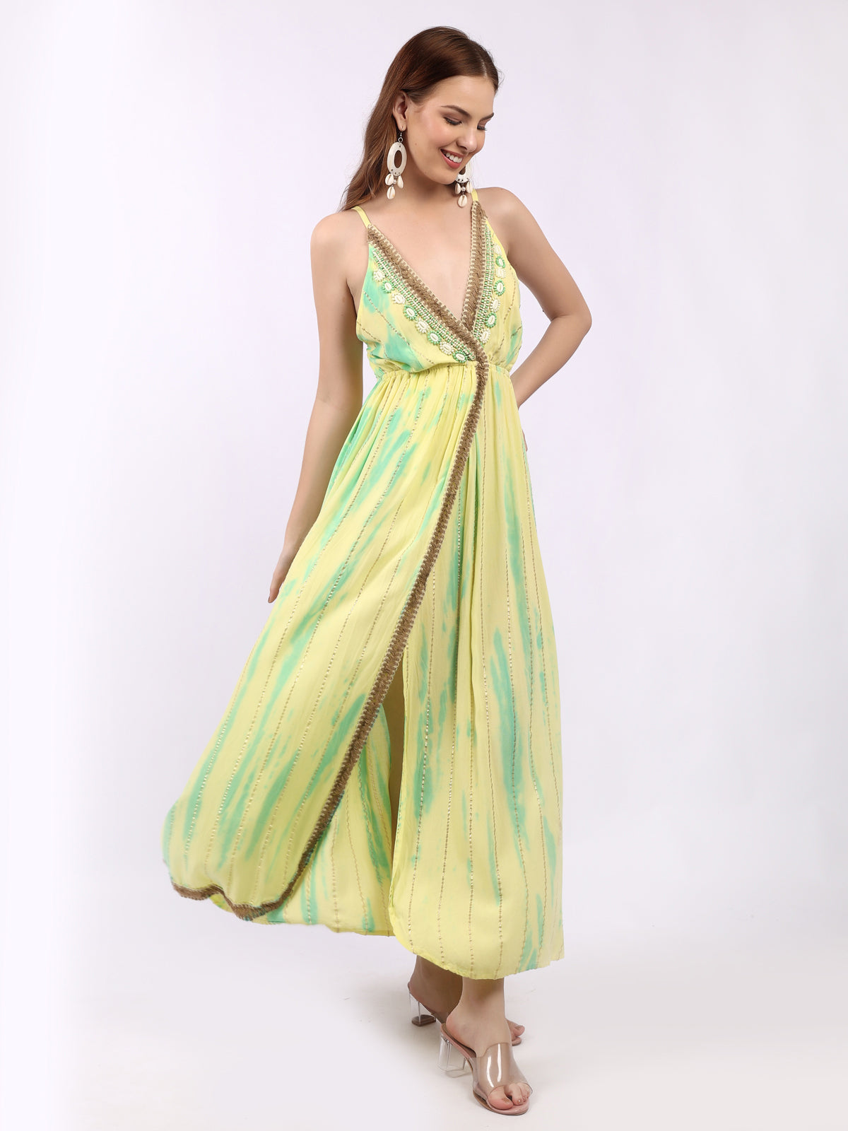 Shimmer Lurex Side Slit Dress