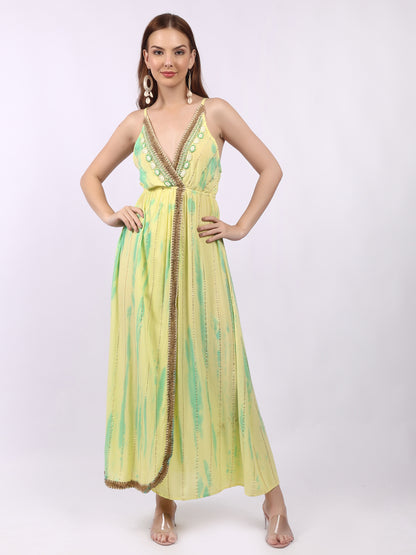 Shimmer Lurex Side Slit Dress