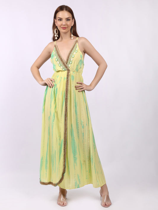 Shimmer Lurex Side Slit Dress