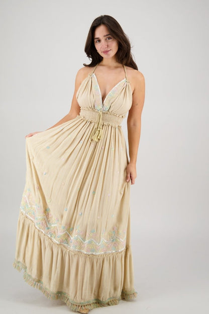 Boho Halter Maxi Dress
