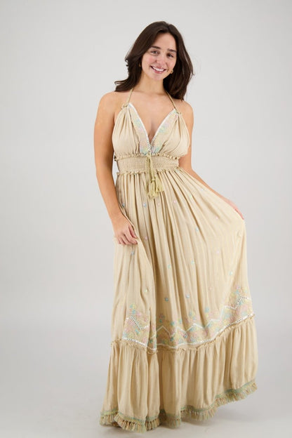Boho Halter Maxi Dress