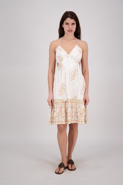 Boho Embroidered Flowy Mini Dress