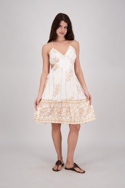 Boho Embroidered Flowy Mini Dress