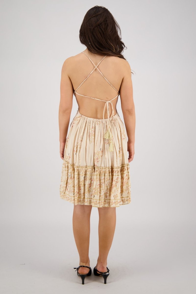 Boho Embroidered Flowy Mini Dress