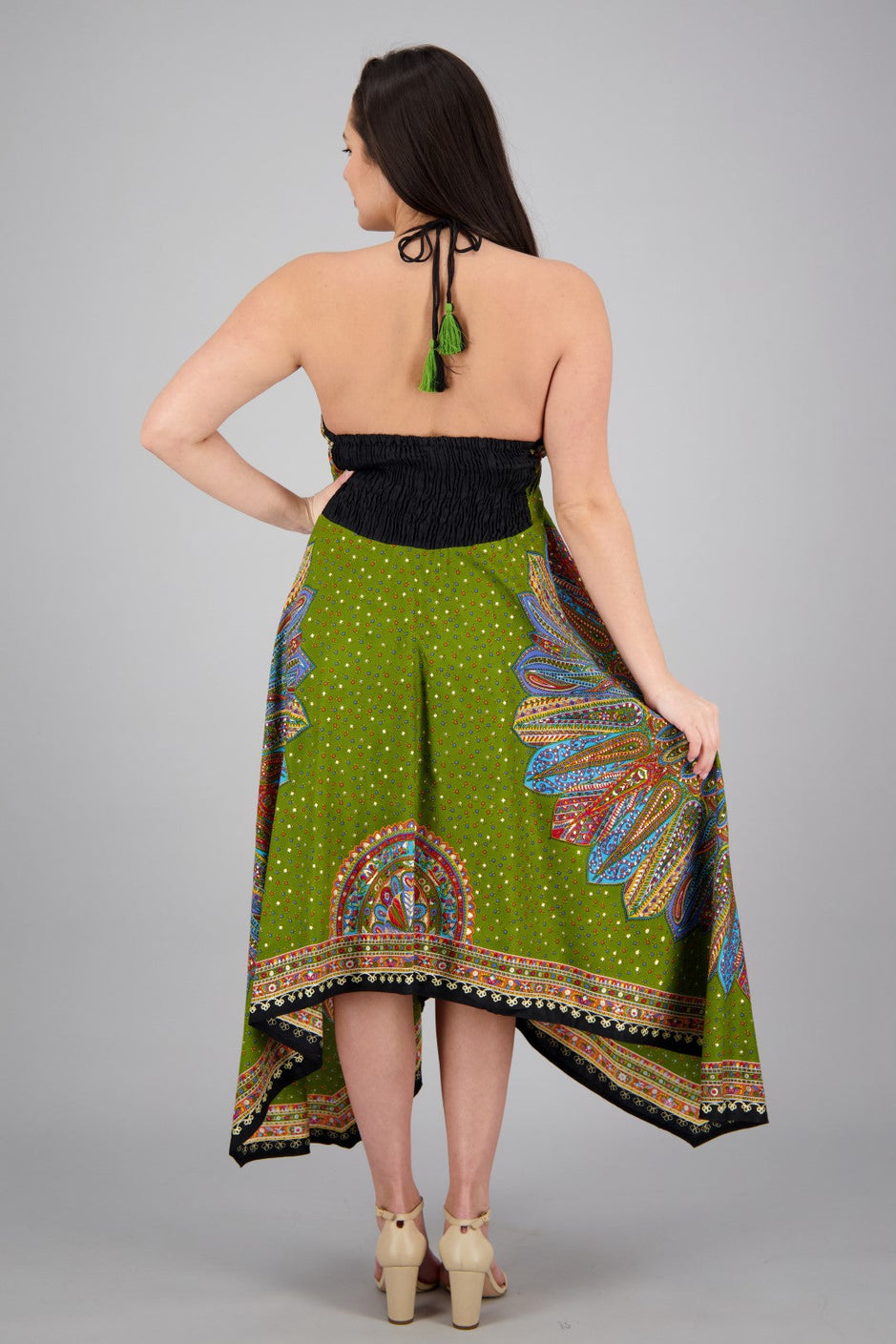 Batik Halter Neck Maxi Dress