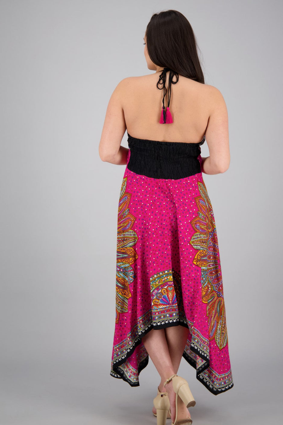 Batik Halter Neck Maxi Dress