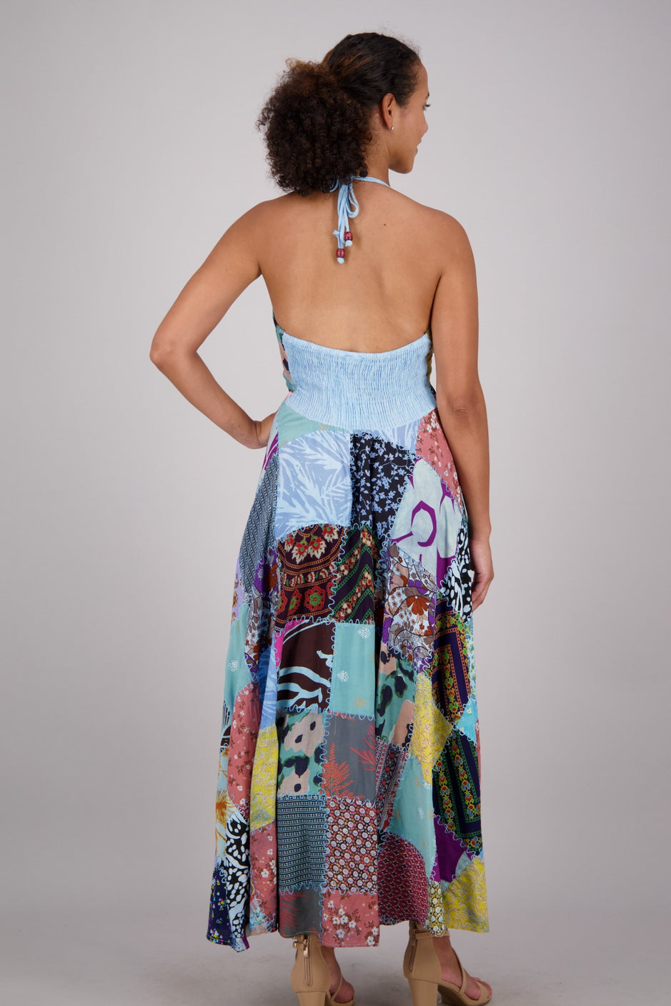 Halter Neck Patchwork Dress