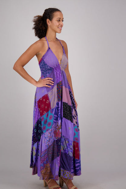 Halter Neck Patchwork Dress