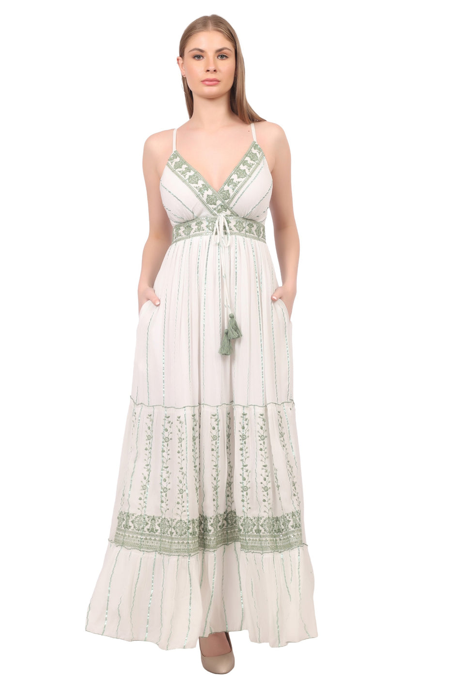Elegant Bohemian V-Neck Maxi Dress