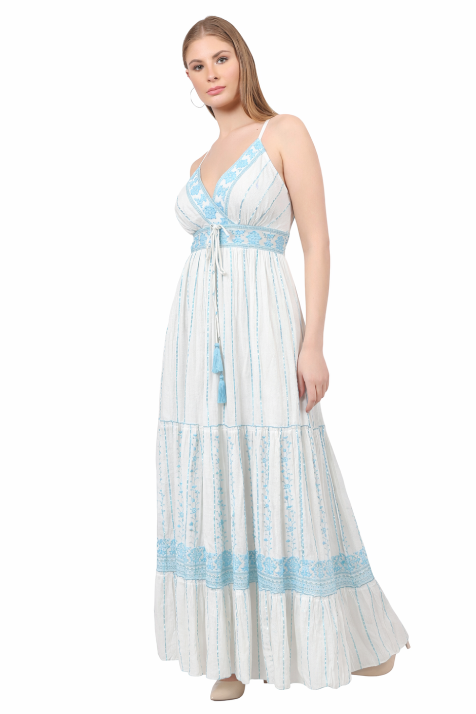 Elegant Bohemian V-Neck Maxi Dress