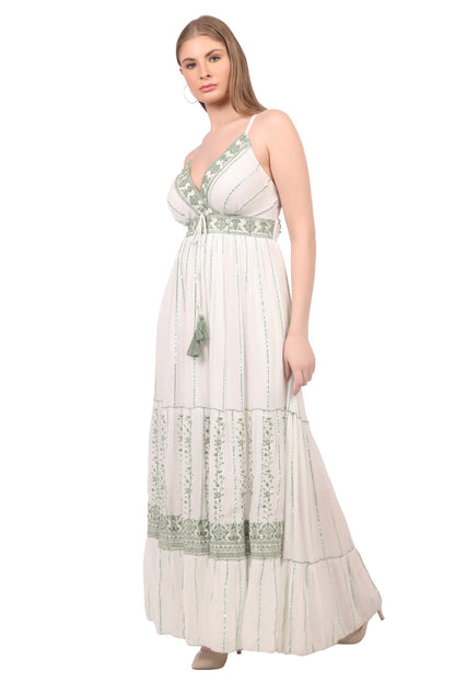 Elegant Bohemian V-Neck Maxi Dress