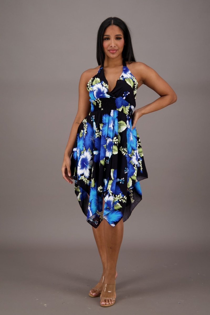 Flowy Floral Halter Dress