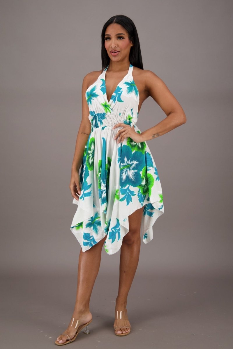 Flowy Floral Halter Dress