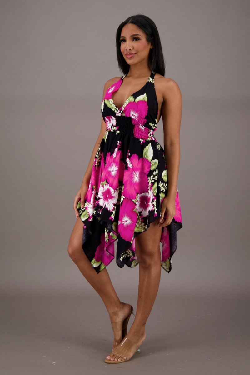 Flowy Floral Halter Dress