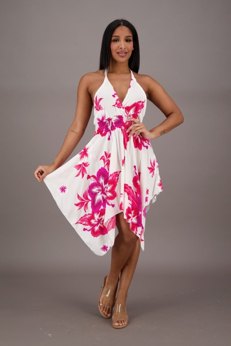 Flowy Floral Halter Dress