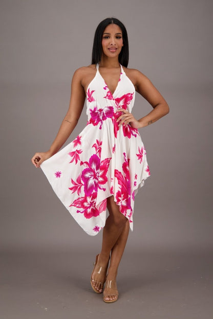 Flowy Floral Halter Dress