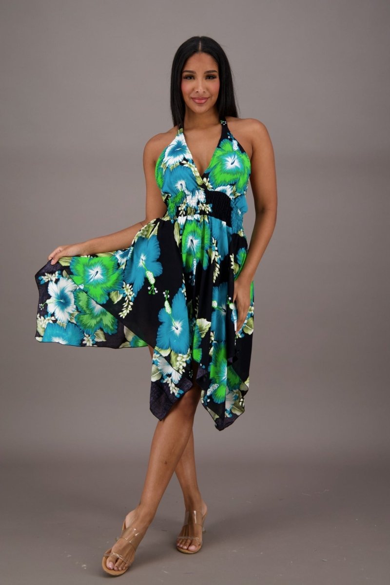 Flowy Floral Halter Dress