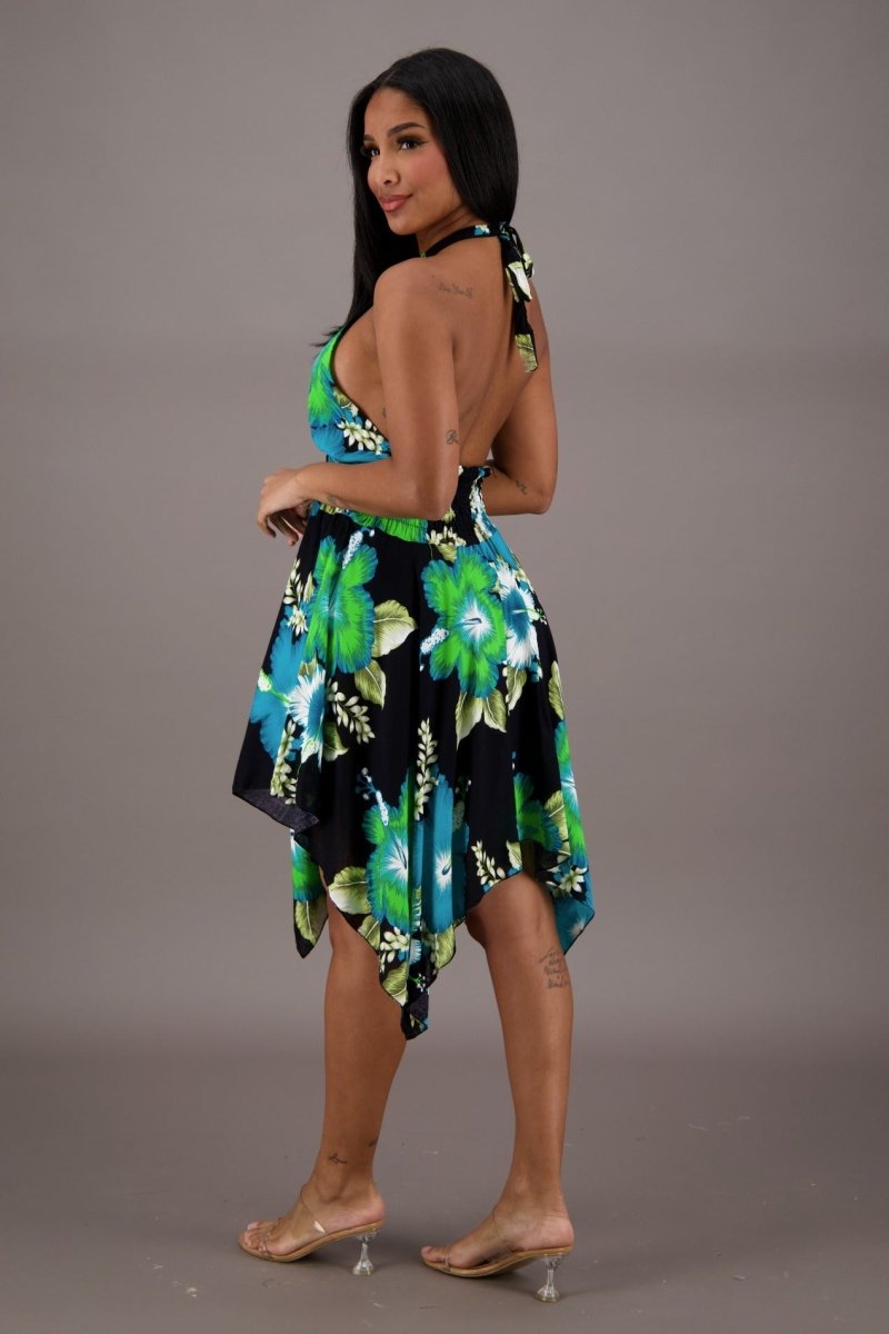 Flowy Floral Halter Dress