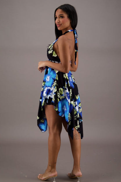 Flowy Floral Halter Dress