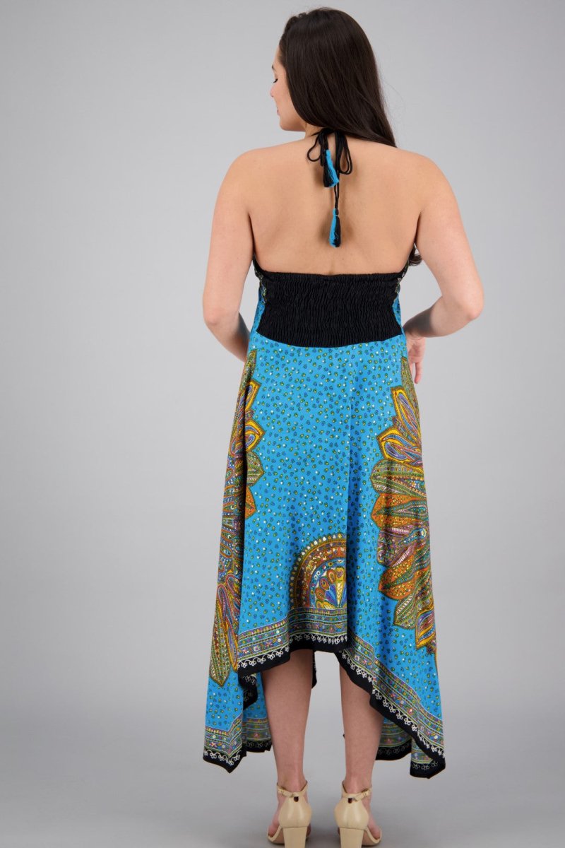 Batik Halter Neck Maxi Dress