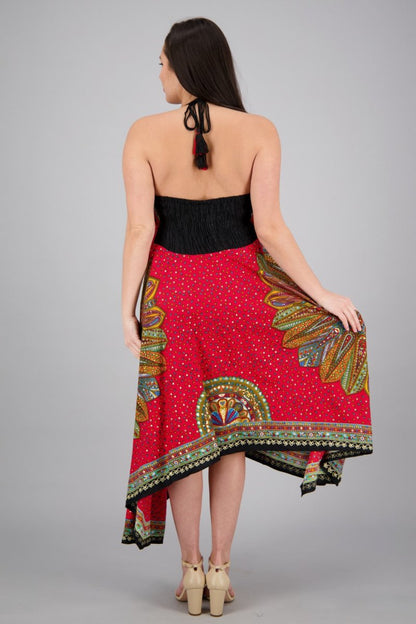Batik Halter Neck Maxi Dress