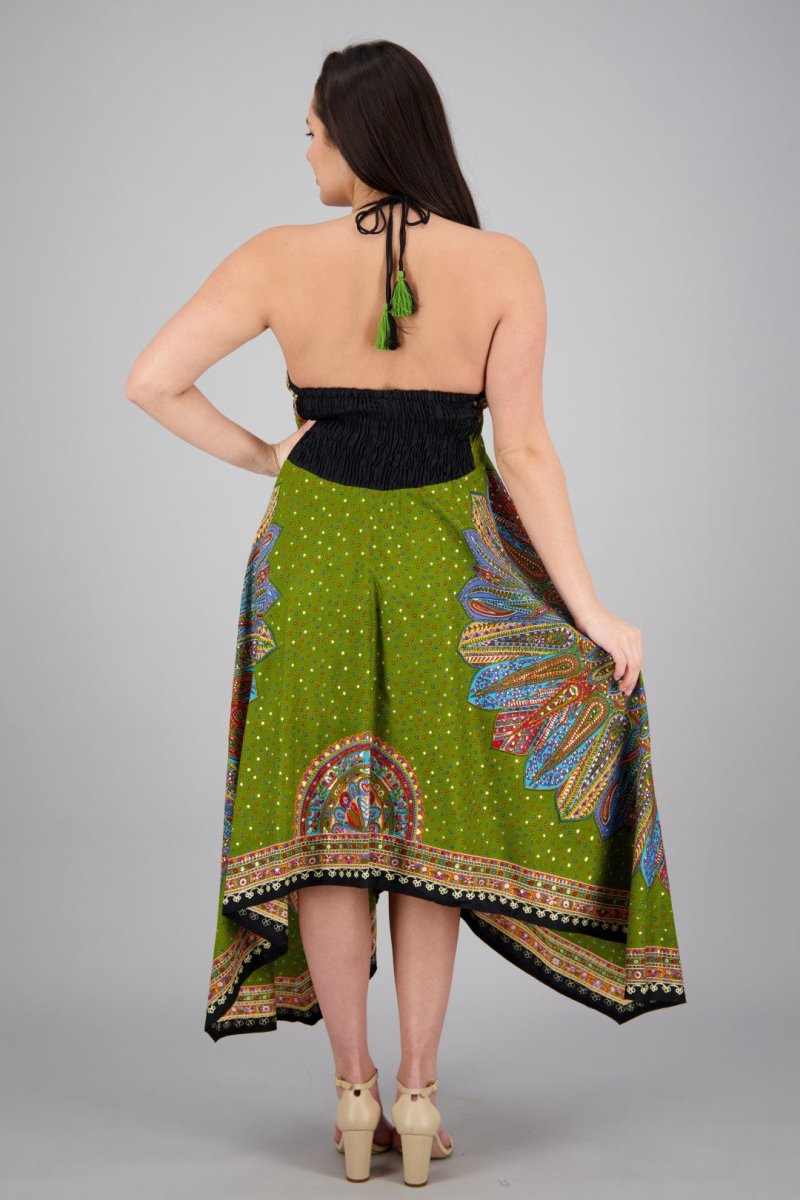 Batik Halter Neck Maxi Dress
