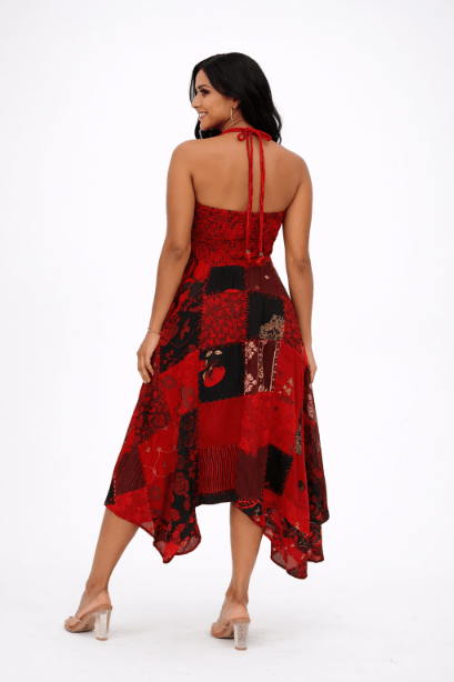 Halter Neck Patchwork Dress
