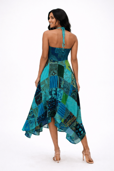 Halter Neck Patchwork Dress