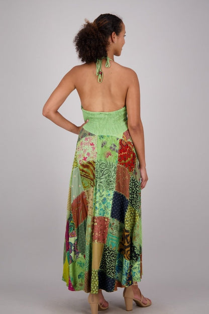 Halter Neck Patchwork Dress