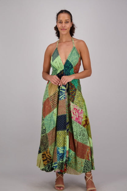 Halter Neck Patchwork Dress