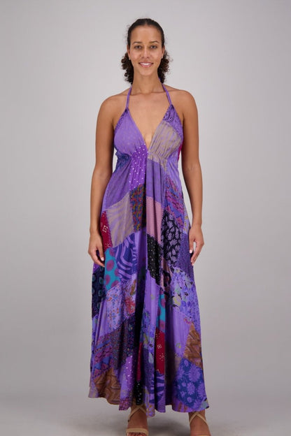 Halter Neck Patchwork Dress