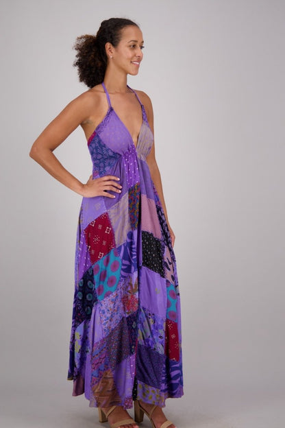 Halter Neck Patchwork Dress