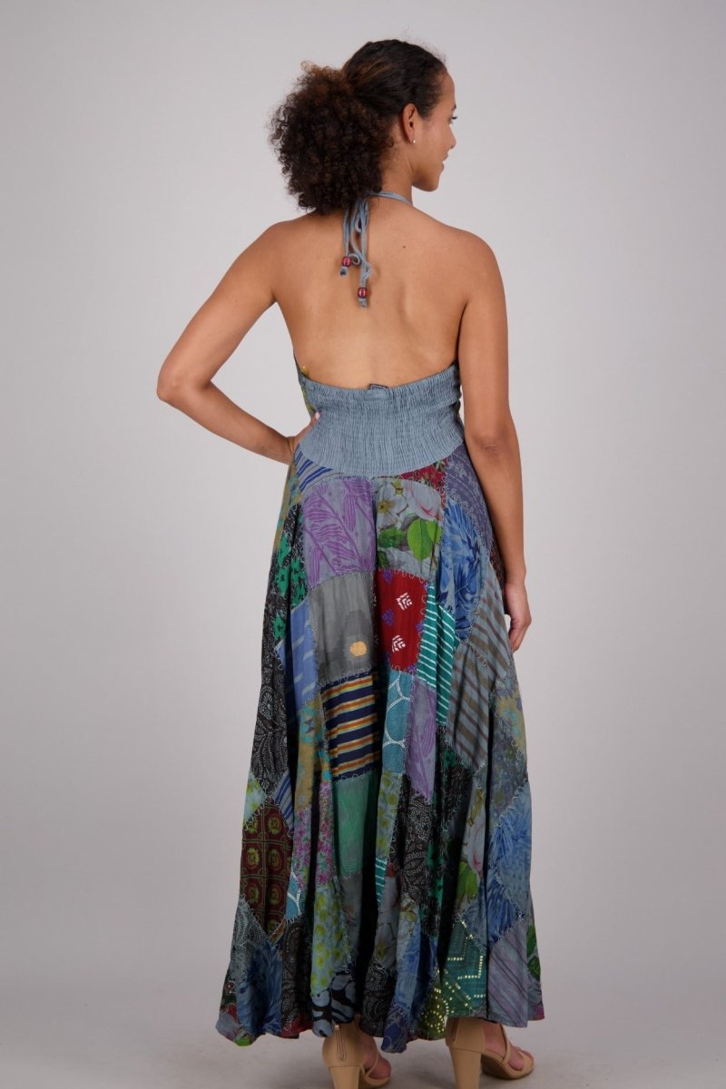 Halter Neck Patchwork Dress