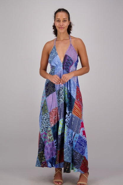 Halter Neck Patchwork Dress