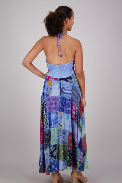Halter Neck Patchwork Dress