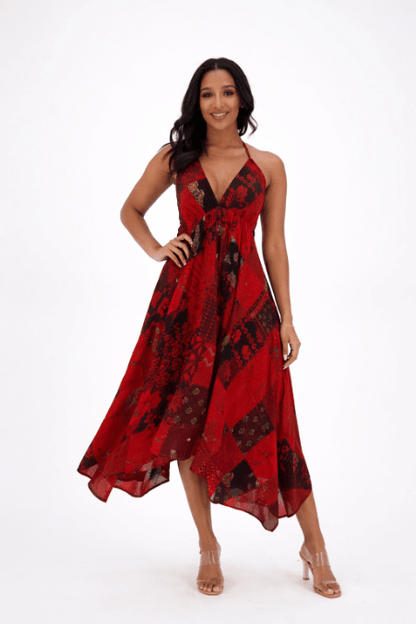 Halter Neck Patchwork Dress